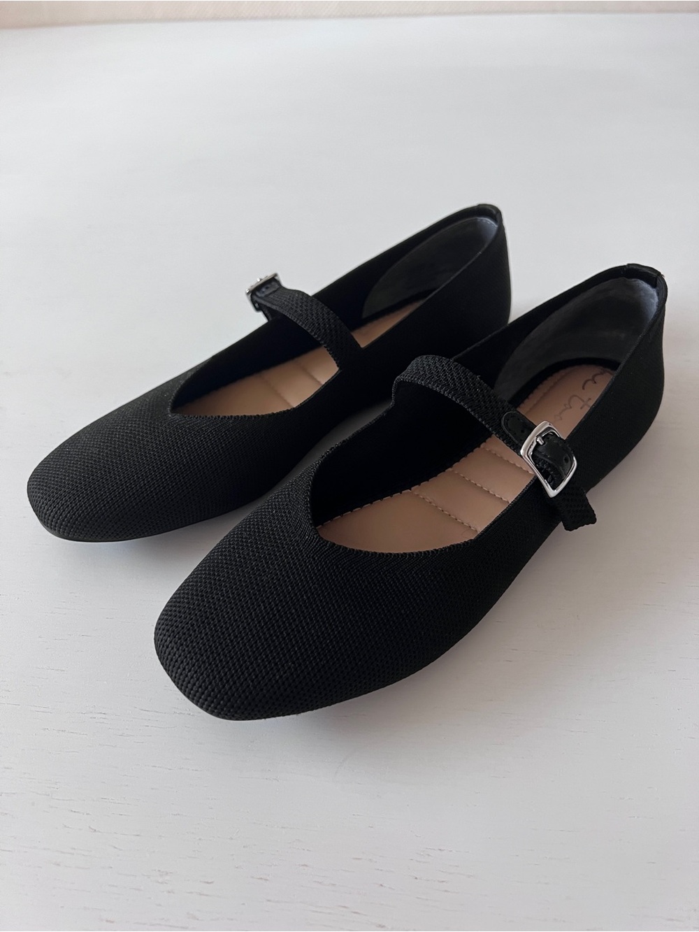 Me Too Shelby Black Knit Mary Jane Flats - Size 7M